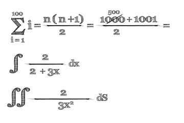 Digital png illustration of mathematical equations on transparent background