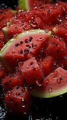 watermelon and water background , generative ai
