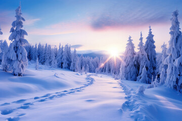 Winter landscape background