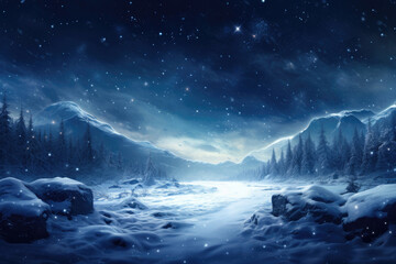 Winter landscape background