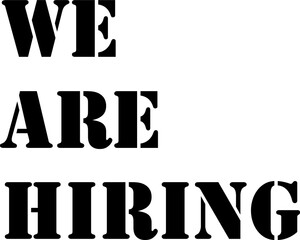 Digital png illustration of we are hiring text on transparent background