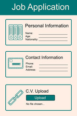 Digital png illustration of digital interface with job application on transparent background
