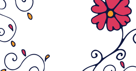 Digital png illustration of flowers with copy space on transparent background
