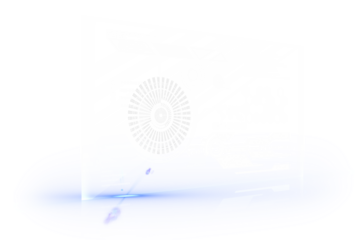 Digital png illustration of white shapes and scope scanning on transparent background