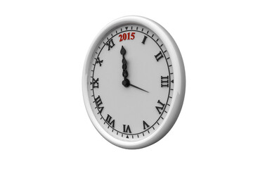 Digital png illustration of clock with year 2015 on transparent background