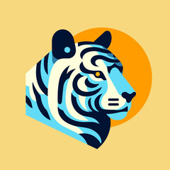 vector tiger head with minimalist preview and good collour