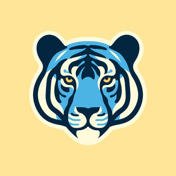 vector tiger head with minimalist preview and good collour
