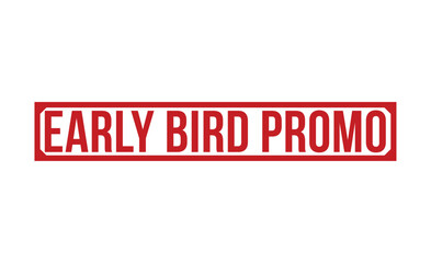 Early Bird Promo rubber stamp vector illustration on white background.