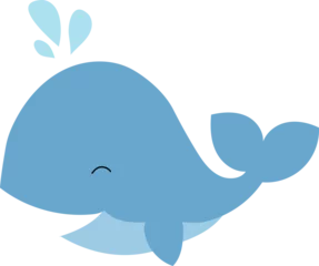 Rolgordijnen Walvis Baby whale illustration