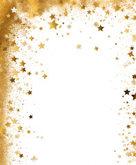 Isolated Gold Glitter Border in Rectangle Shape