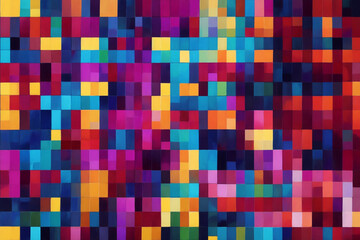 Fototapeta premium Abstract background consisting of multi-colored squares in red, blue and yellow