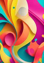 Colorful 3d abstract background with cut shapes. Vector illustration.