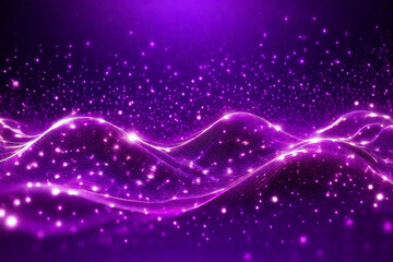 Fototapeta na wymiar Abstract violet background with glowing lines and sparkles, vector illustration