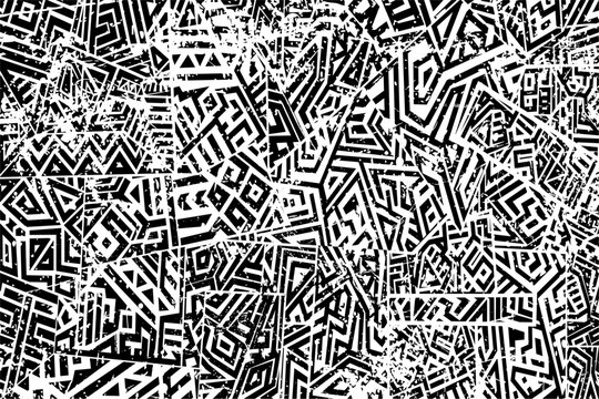 grunge ethnic pattern background (black & white) © mr.mmz