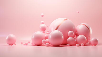 soft pink background 3d rendering