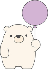 Cub holding a balloon illustration