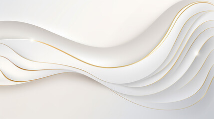 white abstract background luxury with line gold 3d paper cut style