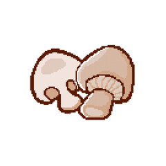 Vector pixel art mushroom stock vector illustration