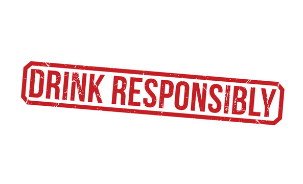 Drink Responsibly Red Rubber Stamp vector design.