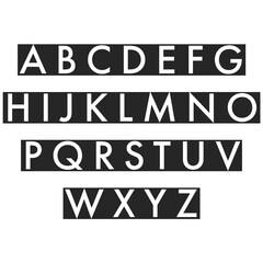 A to Z English alphabet simple mask text icon transparent png for kids education