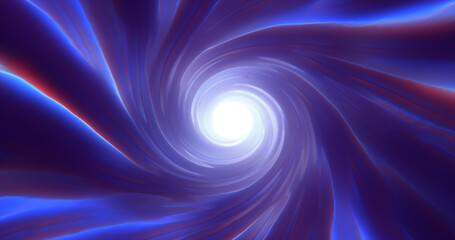 Fototapeta premium Abstract purple blue tunnel twisted swirl of cosmic hyperspace magical bright glowing futuristic hi-tech with blur and speed effect background