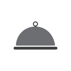 Food cloche icon vector illustration on white background. Tray with lid. Cloche Platter. Food cover, protection