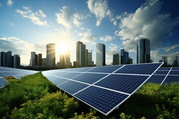 Fototapeta premium the pollution-free city of the future. solar energy, green technology