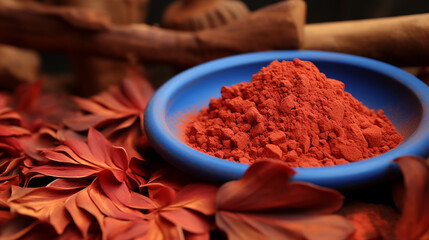 red and blue cosmetic moroccan clay