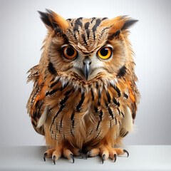 Fototapeta premium owl on white background