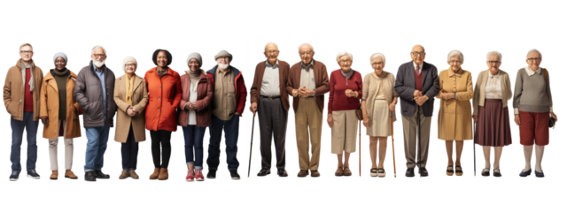 seniors seperated standing up row