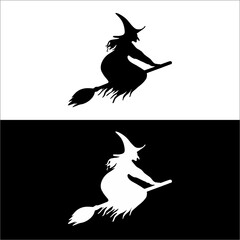 set of silhouettes of wizard