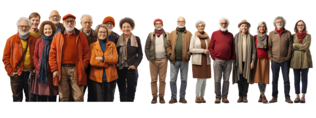 group of seniors standing confident