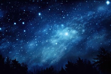 Fototapeta na wymiar Starlit Sky: A clear night sky with stars shining brightly.