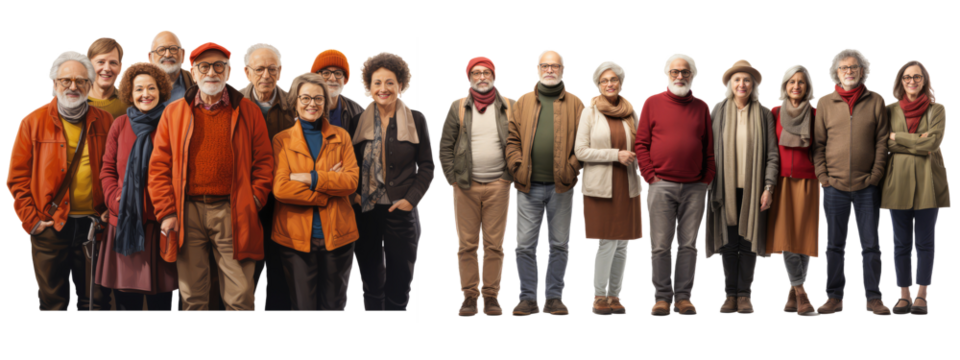 group of seniors standing confident