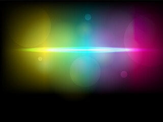 Colorful Neon Bokeh Lights with Beam Particle Background