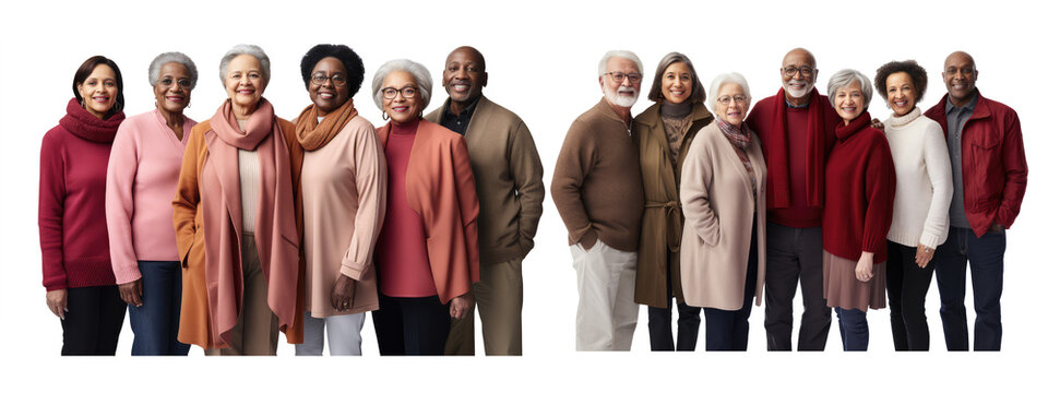 group of seniors standing confident
