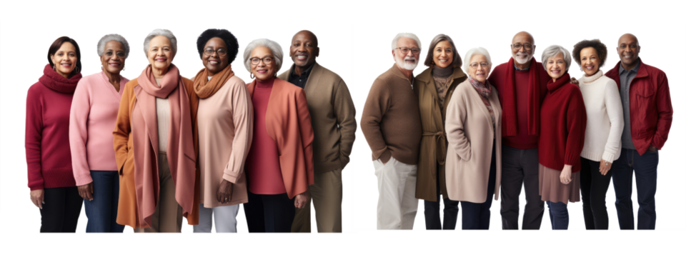 group of seniors standing confident