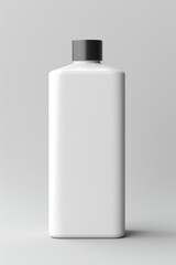 White blank shampoo bottle on white background. This simple and elegant design allows for a focus on product details, making it perfect for showcasing shampoo or other beauty products.