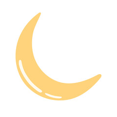 Simple illustration crescent isolated on white background.