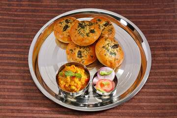 Pav Bhaji or Mumbai Style Bhaji Pav - Indian Spicy Food