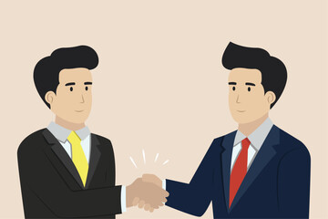 Fototapeta premium Agreement of two business people shaking hands, business contract agreement, deal concept, contract agreement between two business people.