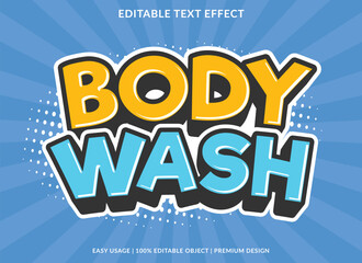 body wash editable text effect template use for business logo and brand