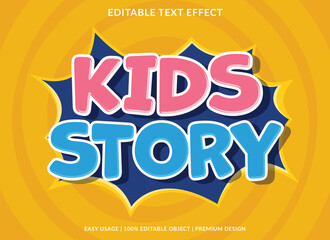 kids story editable text effect template use for business logo and brand