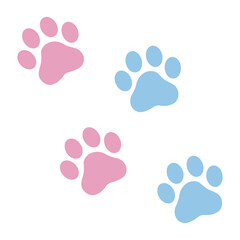 Paw print cat, dog, puppy pet trace. paw print vector illustrator. - obrazy, fototapety, plakaty
