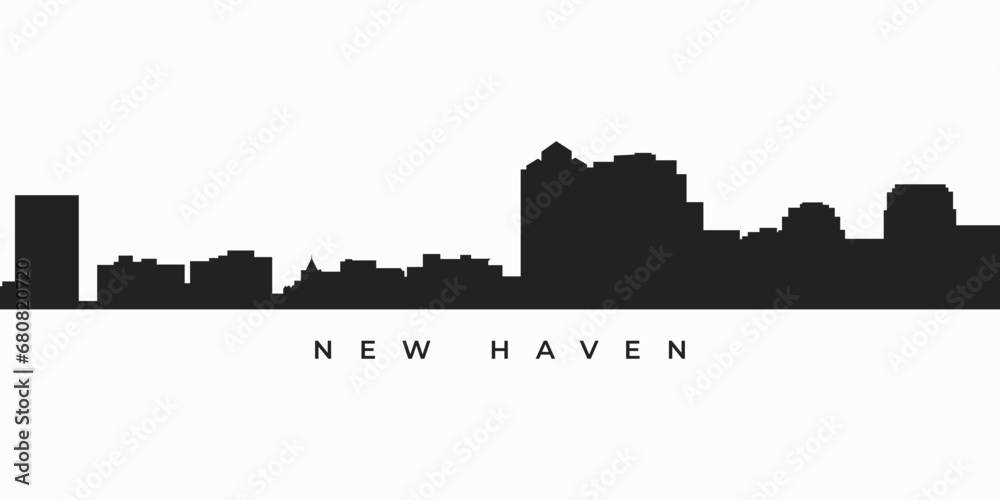 Wall mural New Haven city skyline silhouette