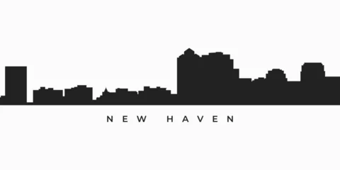 Fototapeten New Haven city skyline silhouette © Budypiasa