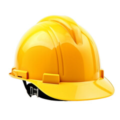Yellow hard hat, Construction hat, Safety helmet, isolated on transparent background, Generative ai