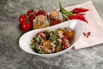 Vegan boiled quinoa with vegetables