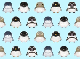 ペンギンのシームレスパターンE②-2