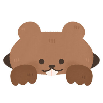 recommend clip art: cute baby groundhog peeking watercolor cartoon illustration clipart Happy Groundhog Day on February 2